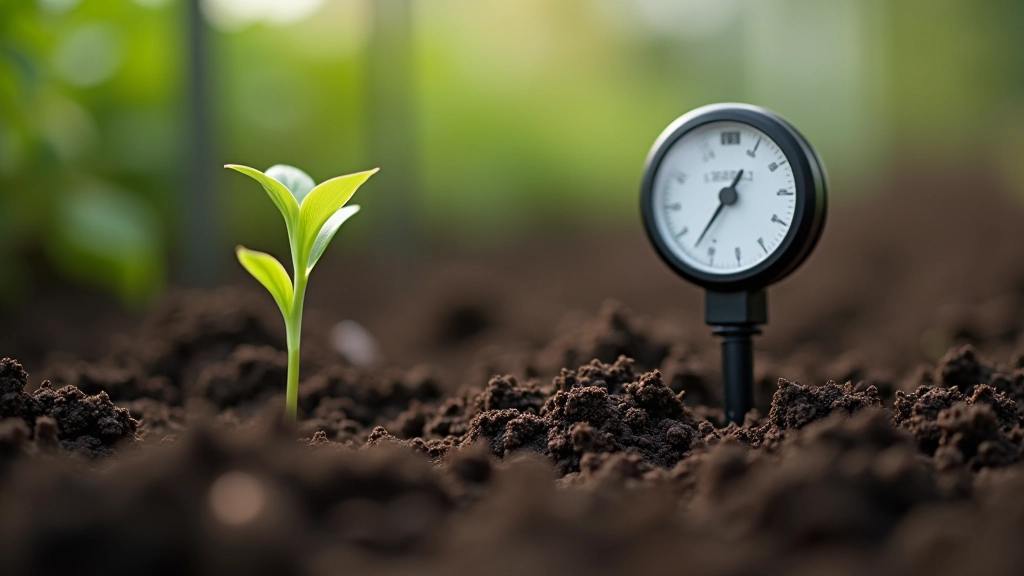 Mullavõtja sensor, mis on paigaldatud mullas ja ühendatud andmekogumisseadmega