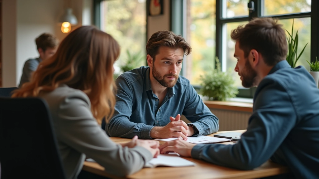 Inimesed ühisruumis, vaatavad ühiselt arvutiekraani ja arutavad projekti